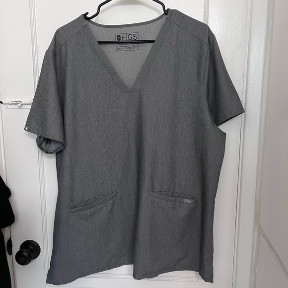 Figs Casma 3 Pocket Scrub Top Womens XXL Gray Black Bundle - Picture 2 of 4